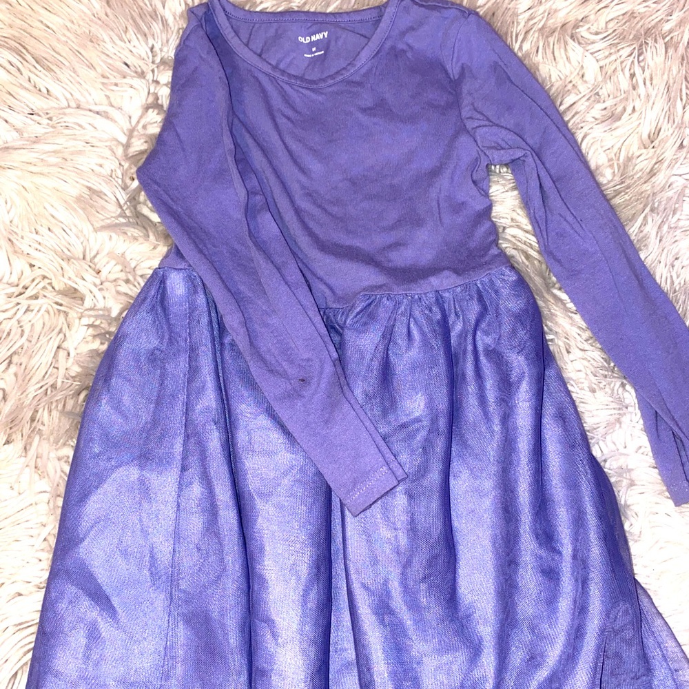 Kids, girl, purple dress with long sleeves